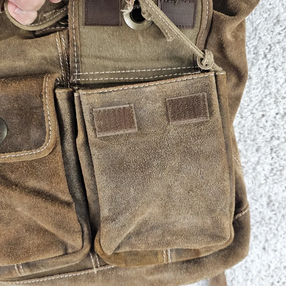 Vintage Wilsons M Julian Leather Suede Distressed Brown Rucksack Backpack